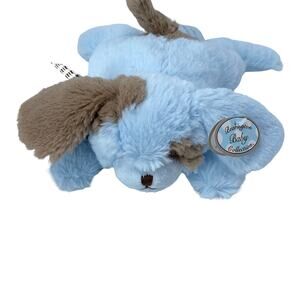 Bearington Baby Collection Relaxed Blue Rattle Dog Plush 8" Stuffed Animal Toy